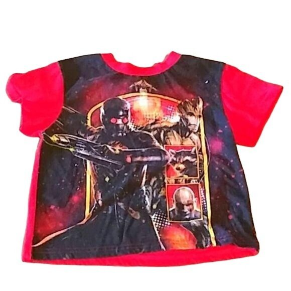 Marvel Guardians Of The Galaxy Boys Size 6/7 T-Shirt Star-Lord Rocket Groot - Picture 2 of 5